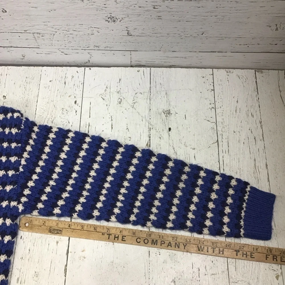 Rebecca Minkoff KatherineWaved Stripe Chunky Knit Sweater in Blue Multi Medium  - Picture 13 of 16